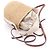 Borsa a tracolla Chloé Woody Small Basket in rafia e lino Marrone Beige - vista 5