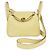 Hermès Hermes Jaune Poussin Clemence Mini Lindy