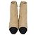 Botas de cano curto com bico arredondado, acolchoadas e com tachas Chanel Beige, Black Suede Preto Bege