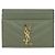 Tarjetero Saint Laurent de piel acolchada verde Cassandre