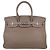 Hermès Borsa Birkin 35 in pelle Clemence Etoupe con hardware Palladium Hermes Beige