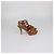 Sandali platform in pelle verniciata marrone Saint Laurent - vista 3