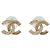 Orecchini a lobo Chanel Gold Tone CC Crystals D'oro