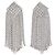 Orecchini a clip Alessandra Rich Silver Tone Square Crystal Cascade Drop Argento