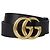 Ceinture fine Gucci GG Marmont en cuir noir