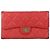 Chanel Reissue Trifold Long Wallet aus rotem gestepptem Leder Pink