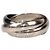 Cartier Trinity Ring aus 18K Weißgold und Keramik Größe 50 Golden