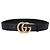 Gucci GG Marmont Gürtel aus schwarzem Leder mit breiter Schnalle