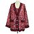 Conjunto de Top y Cárdigan Gucci de seda roja con estampado floral de amapolas
