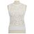 Top sin mangas de punto de algodón con encaje floral Valentino Off White Blanco