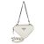 Borsa a tracolla Mini Double Triangle Prada in pelle Saffiano bianca Bianco