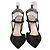 Décolleté Colibri Fendi in raso e mesh nero con cristalli