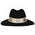 Cappello Fedora Maison Michel in feltro di lana nero con nastro in mohair e logo