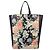 Céline Celine Vertical Cabas Tote aus schwarzem Leder mit Blumenprint
