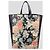 Céline Celine Vertical Cabas Tote aus schwarzem Leder mit Blumenprint - Ansicht 3