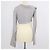 Crop Top de Seda a Rayas Blanco/Gris Fendi - vista 3