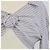 Crop Top de Seda a Rayas Blanco/Gris Fendi - vista 4