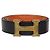 Hermès Cinto reversível Hermes Black/Orange em couro Box Calf e Togo com fivela H Preto Laranja