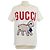 T-shirt Gucci creme de algodão com patch de cão e cristais Cru