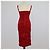 Vestido midi sem mangas drapeado em seda vermelha Dolce & Gabbana Vermelho - vista 3