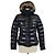Casaco Moncler de nylon preto acolchoado com capuz com acabamento em pele