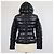 Casaco Moncler de nylon preto acolchoado com capuz com acabamento em pele - vista 3