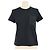 Hermès Camiseta de cuello redondo Hermes Black Cotton Droit Poche Brodee Negro