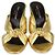 Mules Bianca in pelle dorata con nodo Saint Laurent D'oro