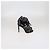 Sandali T-Strap Saint Laurent in pelle nera con borchie e frange Nero - vista 3