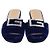 Sandali slide Madelyn in velluto blu con gioielli Gucci