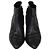 Botines Chanel de piel negra con puntera CC Negro