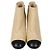 Botines Chanel de piel acolchada Beige/Black con puntera CC Cap Toe Negro
