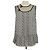 Top sin mangas plisado con estampado de lazo en algodón negro/blanco Red Valentino