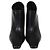 Céline Celine Black Leather Clear Spiked Heel Booties