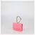 Tarjetero Chanel de piel acolchada rosa con gancho CC - vista 2
