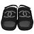 Sandali Espadrilles Slingback Chanel in tela nera con CC in cristallo Nero