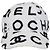 Cappellino da baseball Chanel Coco in cotone bianco/nero
