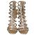 Sandali con tacco Rockstud Caged in pelle dorata Valentino D'oro