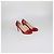 Prada Pumps mit runder Kappe aus rotem Lackleder und Plakette - Ansicht 2