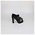 Sandali platform Alexander McQueen in pelle nera con doppia fibbia Nero - vista 3