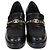 Mocassini platform Chanel in pelle lucida nera con catena CC Nero
