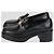 Mocassini platform Chanel in pelle lucida nera con catena CC Nero - vista 4