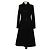 Loewe Black Wool Leather Trim Long Coat