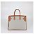 Hermès Borsa Birkin 35 Hermes Fauve/Natural Canvas e Pelle Barenia Permabrass Flag Rosso - vista 3