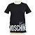 Camiseta de cuello redondo en algodón negro con estampado de logo Moschino Couture