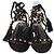 Sandali Gladiator con Nappine Rockstud in Pelle Nera Valentino Nero