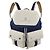 Mochila de cordón Brunello Cucinelli Kids en cuero y nailon Ivory/Blue Azul Crudo