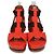 Fendi Red Leather Elastic Strap Platform Sandals