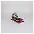 Décolleté Valentino Rockstud Caged in pelle Magenta/Black Nero Rosa - vista 3