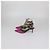 Décolleté Valentino Rockstud Caged in pelle Magenta/Black Nero Rosa - vista 4